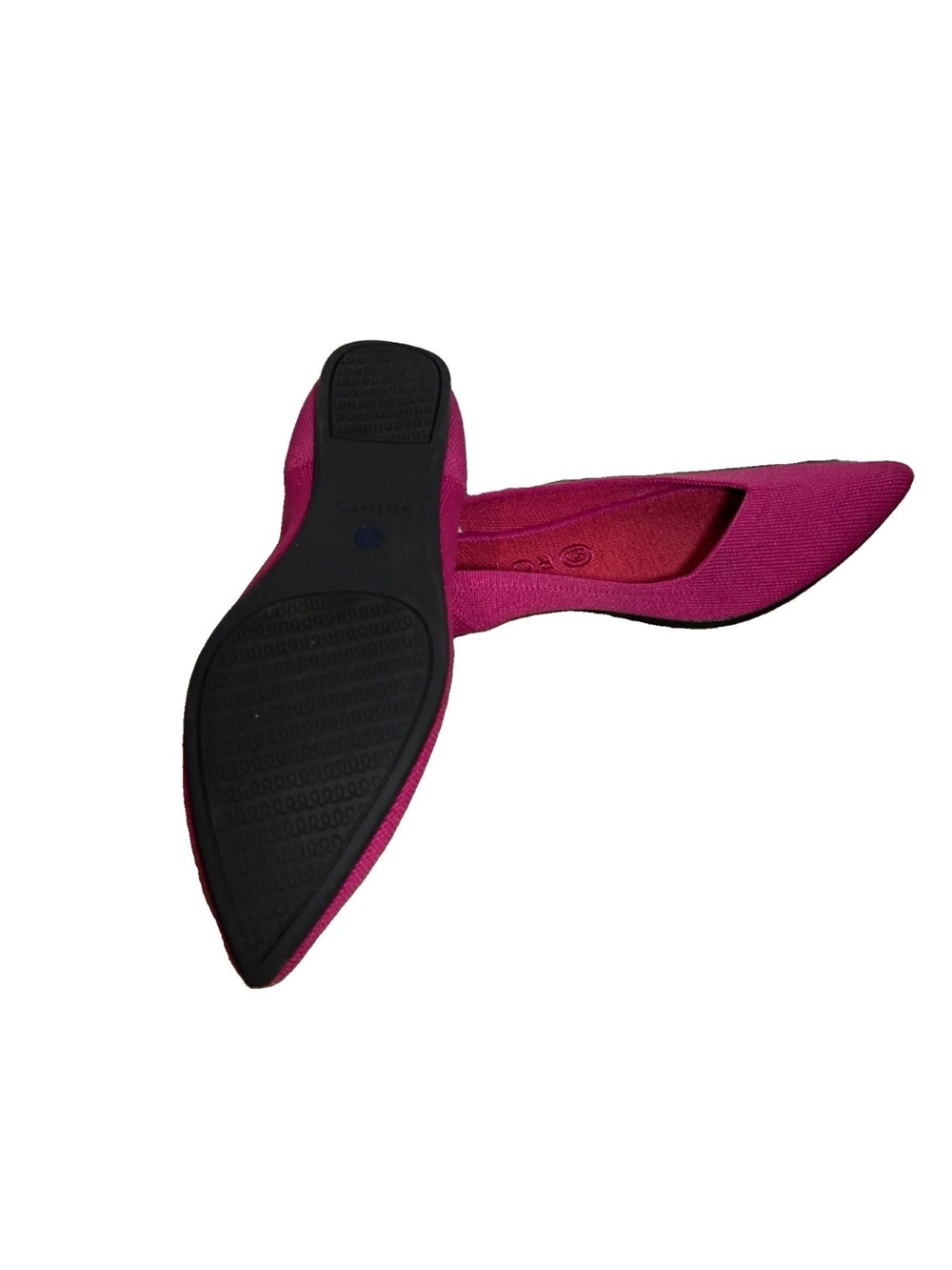 Rothy’s Women’s Knit Slip On Flats Pink & Blue Contrast Trim Pointed Toe Size 9 - Picture 6 of 13